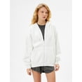 thumbnail image 3 of Basic Oversized Zip-Up Sweatshirt Hooded Long Kangaroo Pocket, 3 of 6