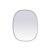 Elegant Decor Metal Frame Oval Mirror 24x30 Inch in Silver