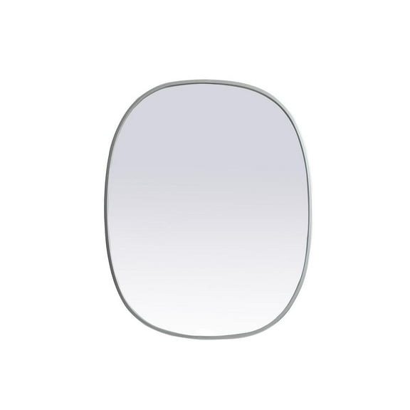 Elegant Decor Metal Frame Oval Mirror 24x30 Inch in Silver