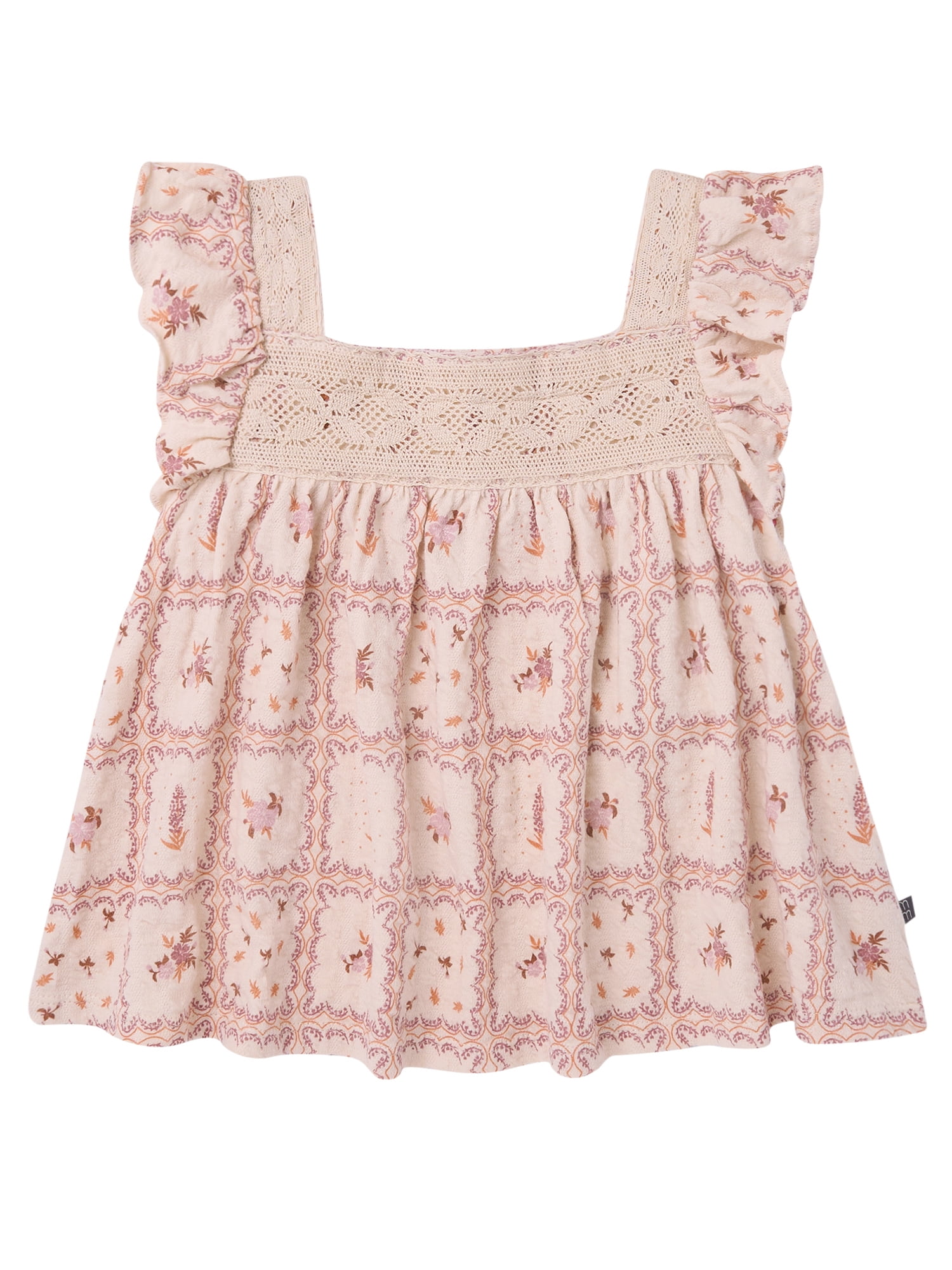 Modern Moments by Gerber Toddler Girl Square Neck Ruffle Outfit Set, 2-Piece, Sizes 12 Months - 5T