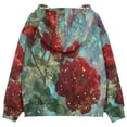 thumbnail image 2 of DIXRUYEE Youth Hoodie Pullover Sweatshirt Glittered Red Roses Printed, 2 of 9