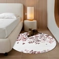 thumbnail image 2 of Round Rug 3.3Ft Washable Non-Slip, Leaves Circle Area Rugs for Living Room Bedroom, Pink Brown Summer Botanical Indoor Floor Mats Carpet Runner for Home Decor Aesthetic, 2 of 8