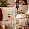 thumbnail image 2 of LIORAGLJ Christmas Reindeer Pillowcase with Insert, Beige and Red, 17.72", 2 of 7