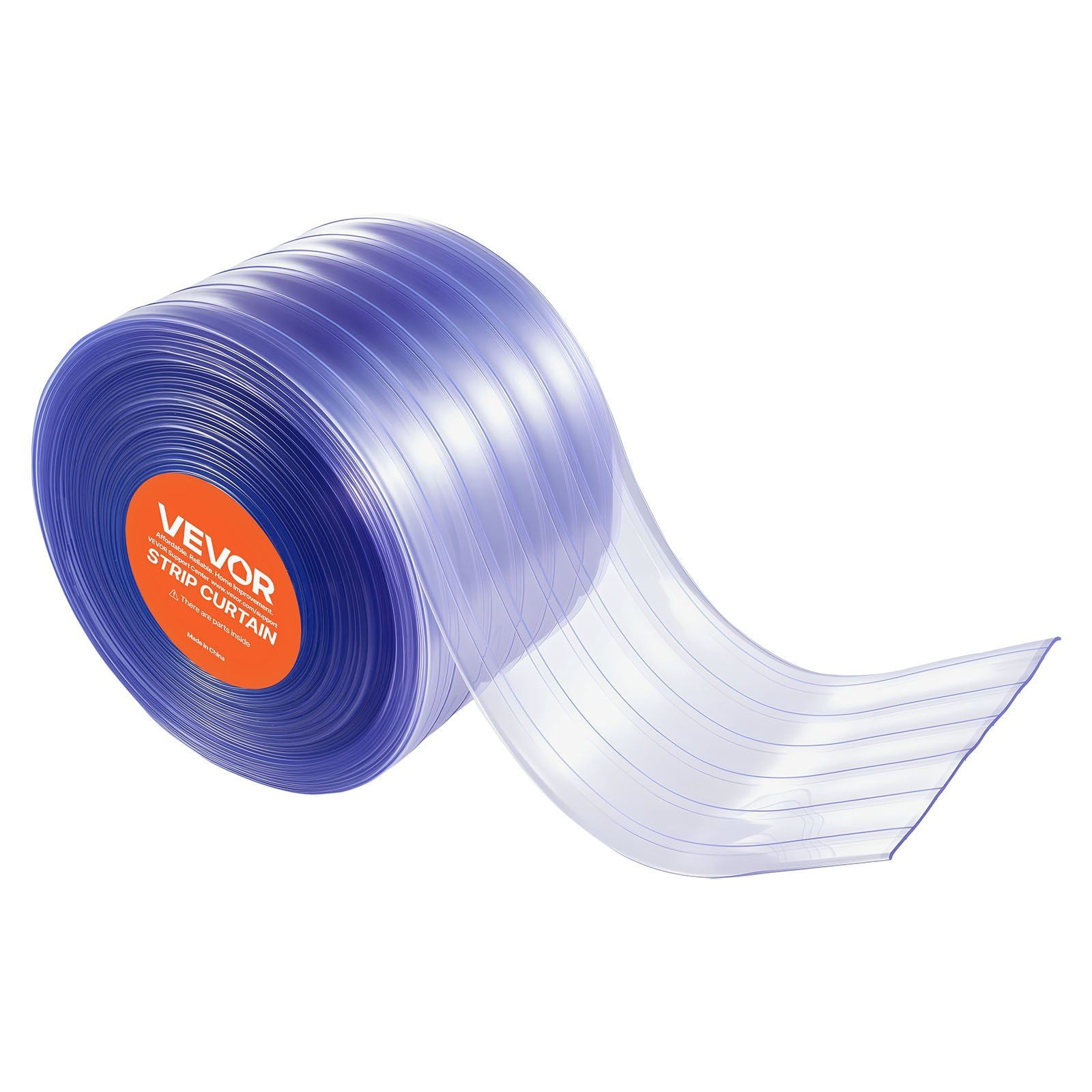 Clear PVC Strip Curtain Roll,12 inx150 ft,Ribbed Plastic Door Strips for Freezer,Doorways