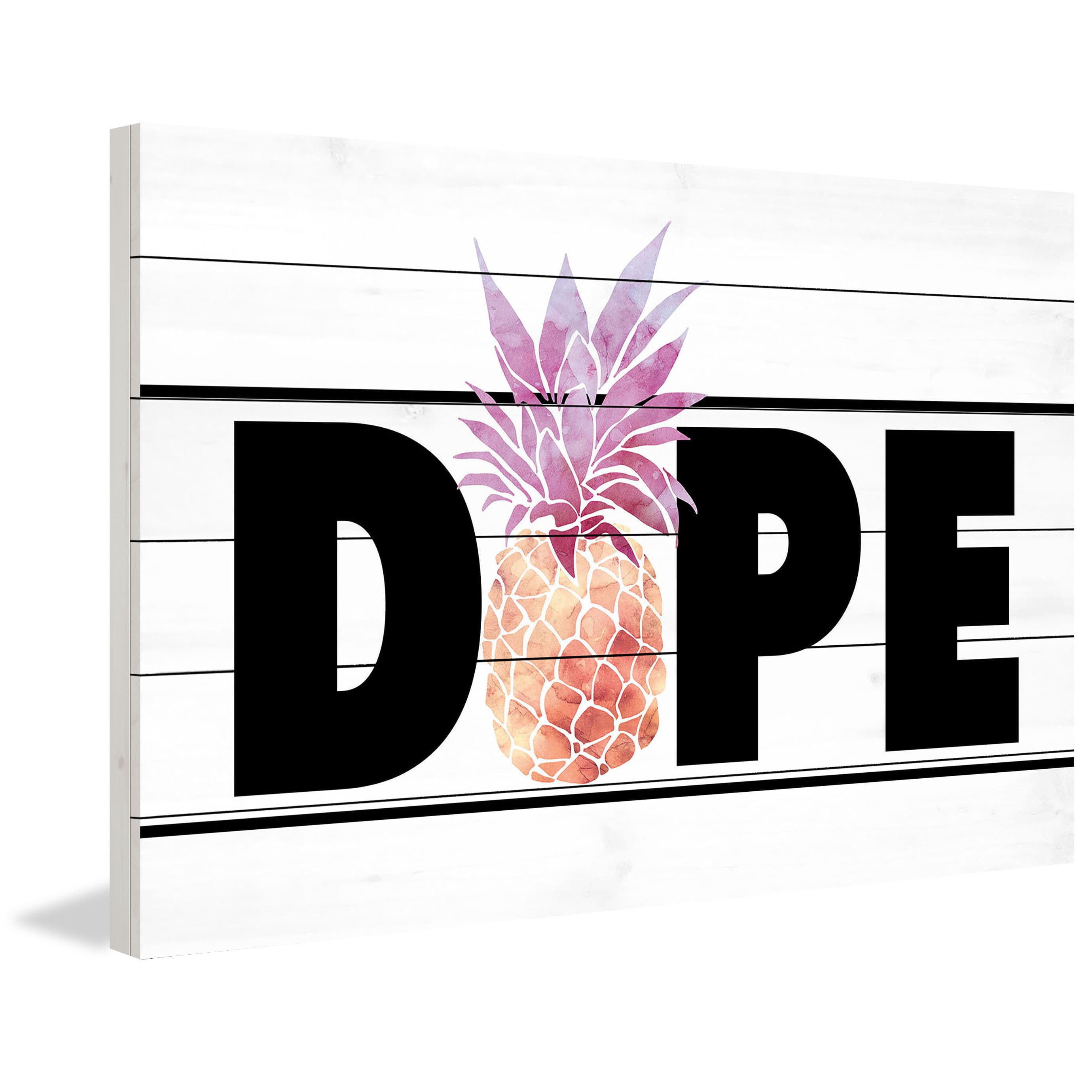 Marmont Hill "Dope Pineapple" by Diana Alcala Painting Print on White Wood