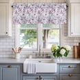 thumbnail image 2 of Red Floral Farmhouse Short Window Curtain Valances, Country Watercolor Spring Flower Rod Pocket Kitchen Valances for Living Room Bedroom Bathroom Cafe 42" x 12", 2 of 8
