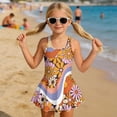 thumbnail image 3 of DISNIMO Daisy Stripe Printed Girls Swimsuits One-Piece Swimwear Quick Dry Bathing Suit with Skirt Soft Breathable Sleeveless Swim Dress, 3 of 8
