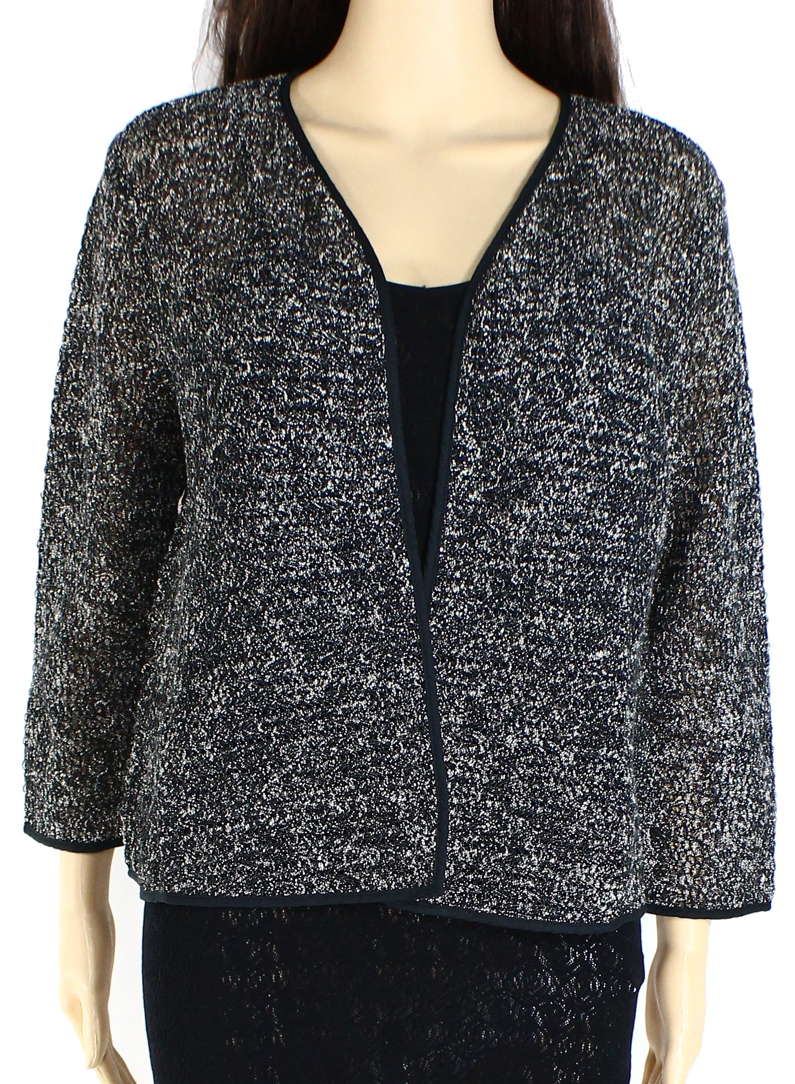 Alfani - Alfani NEW Gray Womens Medium M Open-Front Cardigan Marl Knit Sweater - Walmart.com 