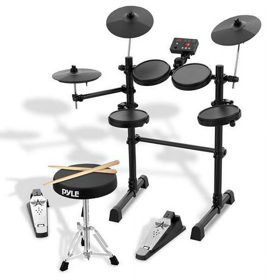 Pyle Electronic Drum Kit - Compact Drumming Machine, MIDI Computer Connection, Quick Setup Roll-up Design for adults.