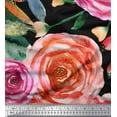 thumbnail image 1 of Soimoi Cotton Duck Fabric Leaves & Rose Flower Decor Fabric Printed Yard 42 Inch Wide, 1 of 1