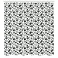 thumbnail image 3 of Shells Shower Curtain, Black and White Design Hand Drawn Hatched Figures of Underwater Habitants, Fabric Bathroom Set with Hooks, 69W X 70L Inches, Black and White, by Ambesonne, 3 of 3