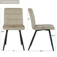 thumbnail image 5 of Duhome Dining Chairs Dining Room Set of 2 Modern Upholstered Accent Chairs with Solid Steel Legs Velvet Cushion for Living Room KHAKI, 5 of 6