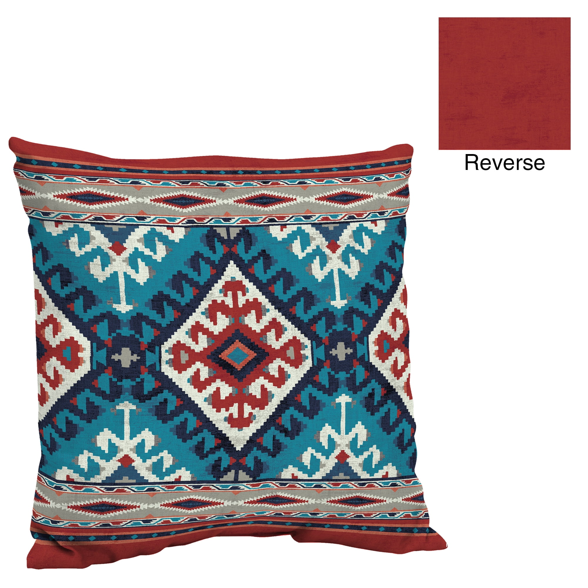Better Homes And Gardens Outdoor Patio Red Pueblo Pillow Back