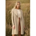 thumbnail image 3 of CHICWISH Women's Classy Light Tan Open Front Knit Coat Cardigan Coatigan Light Jacket, Size XXL, 3 of 12