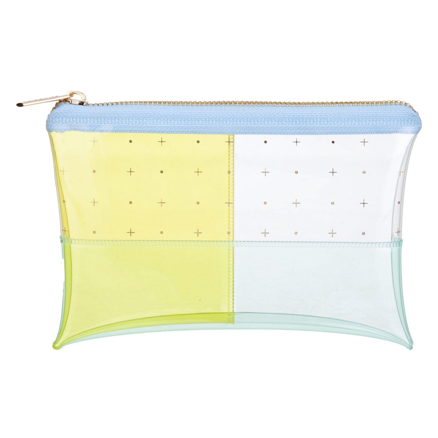 Noted by Post-it® Pen Pouch NTD5-PP-DOTEF, Blue and Yellow Transparent Plastic with Zipper, 7.5 in x 5.25 in, 1 Pouch/Pack