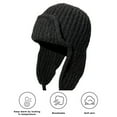 thumbnail image 5 of harmtty Fashion Knitted Hat Thickened Soft Hat Women's Knitted Hat Earflap Beanie Super Soft Solid Color Thickened Windproof Cold Weather Fashion Knitted Black, 5 of 8