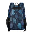thumbnail image 3 of PVC Transparent Backpacks Clear Backpack for Travel and Outings Blue Leaves and Snowflakes, 3 of 7
