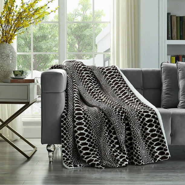 Cozy Tyme Kaylie Animal Print Flannel Plush Fluffy Reversible Washable