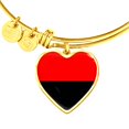 thumbnail image 2 of Redblack special - Heart Bangle Bracelet - Silver/Gold color, Personalized Engraving Option, 2 of 5