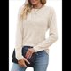 thumbnail image 2 of Blusas Elegantes e Informales de Larga para Mujer, Ropa Informal de Negocios, Suéteres Cálidos de Otoño. Albaricoque XL, 2 of 9