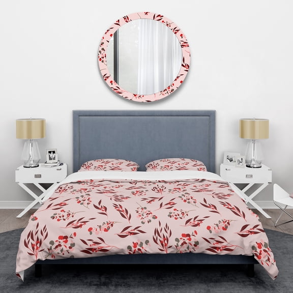 Designart 'Bright Eucalyptus Floral Pattern II' Mid-Century Modern Duvet Cover Set