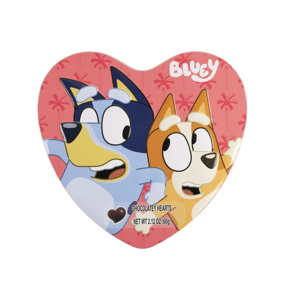 Bluey Heart Tin with 10 Pieces of Milk Chocolate Hearts