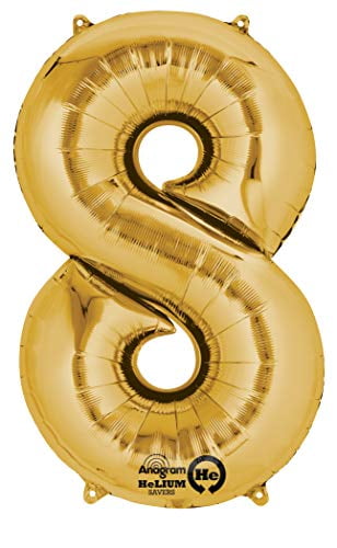 LRG SHP 8 GOLD - FRENCH H-ANAGRAM INT NUMÉRO D'OR 8 34"