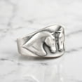 thumbnail image 2 of Twin Horses Facing Statement Ring, Elegant and Eye-Catching Animal Ring, Anniversary Gift Ring For Couples, Meaningful Birthday Gift, 2 of 3
