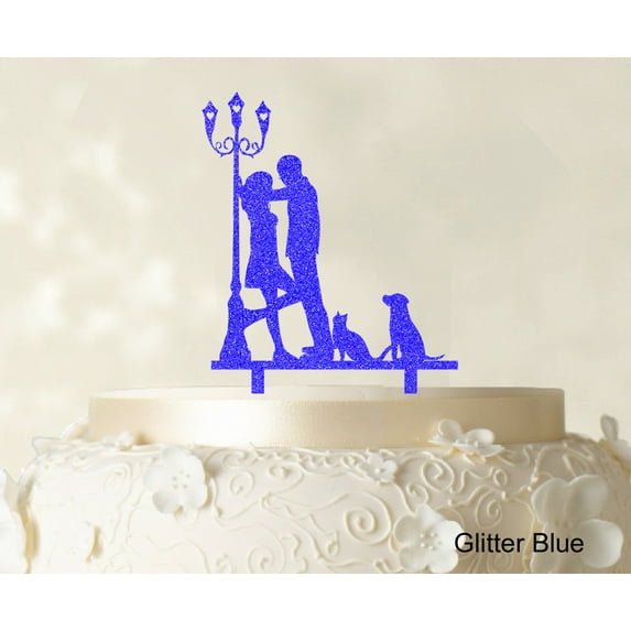 "Couple Wedding Cake Topper Personalized Silhouette Cake Topper Color Option Available 4""-6"" Inches Wide"