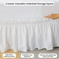 thumbnail image 3 of CCNY 12" Inch Drop Wrap Around Bed Skirt Texas King Size 100% Microfiber Made White Color, 3 of 6