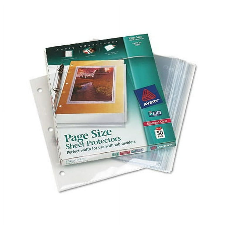 Top-Load Poly 3-Hole Punched Sheet Protectors, Letter, Diamond Clear, 50/Box Top-Load Poly 3-Hole Punched Sheet Protectors, Letter, Diamond Clear, 50/Box