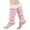 Pink, variant on Leg Warmers for Women Girl 80S Y2K Ribbed Striped Leg Warmer Fleece Plush Trim Knitted Christmas Socks Fall Winter Streetwear Striped Knit Leg Warmers Christmas Leg Sleeves Knee Length Leg Cover Sock