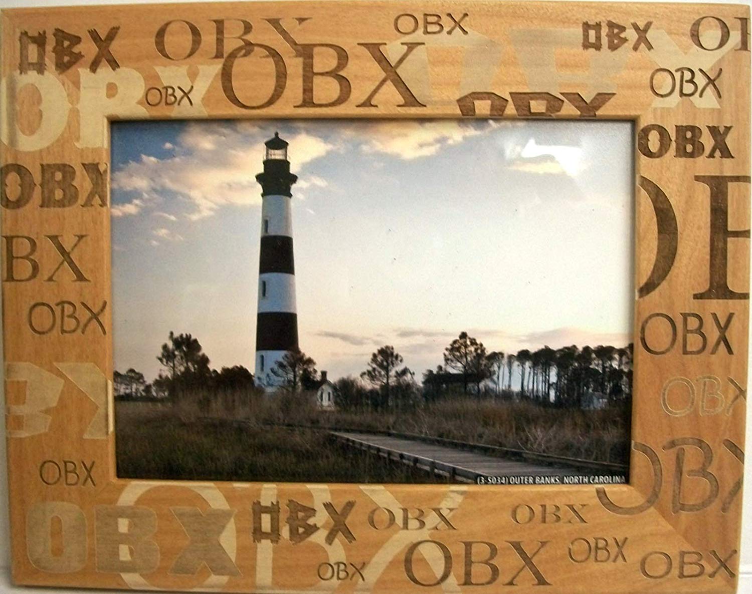 OBX Repeat Laser Engraved Wood Picture Frame (5 x 7)