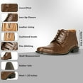 thumbnail image 2 of LIBERTYZENO Mens Ankle Boots Genuine Leather Lizard Print Dress Shoes, Brown, 2 of 8