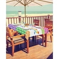 thumbnail image 2 of Colorful Plaid Outdoor Tablecloth - 54 Inch Round Dining Table Cover, Farmhouse Watercolor Rainbow Checkered Waterproof Outdoor Table Cloth with Umbrella Hole & Zipper for Picnic/Patio, 2 of 5