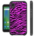 thumbnail image 1 of Compatible with Cricket Debut Smart Hybrid Fusion Guard Phone Case Cover (Hot Pink Zebra Skin), 1 of 1