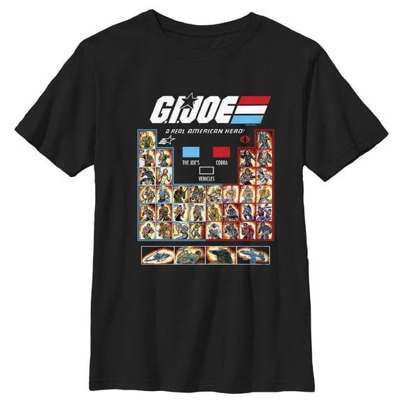 Boy's GI Joe Toy Line Character Vehicle Roster  Graphic Tee Black X Small
