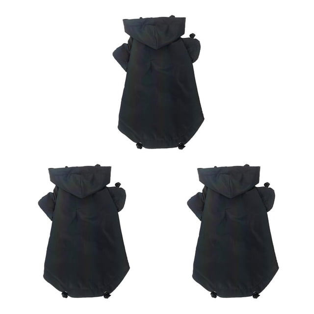 Methold Ropa para mascotas Mantener abrigado Ropa con capucha Abrigo de animales A prueba de viento Mascotas Sudaderas con capucha Disfraces Suministros Negro M 3piezas Methold CBP185079