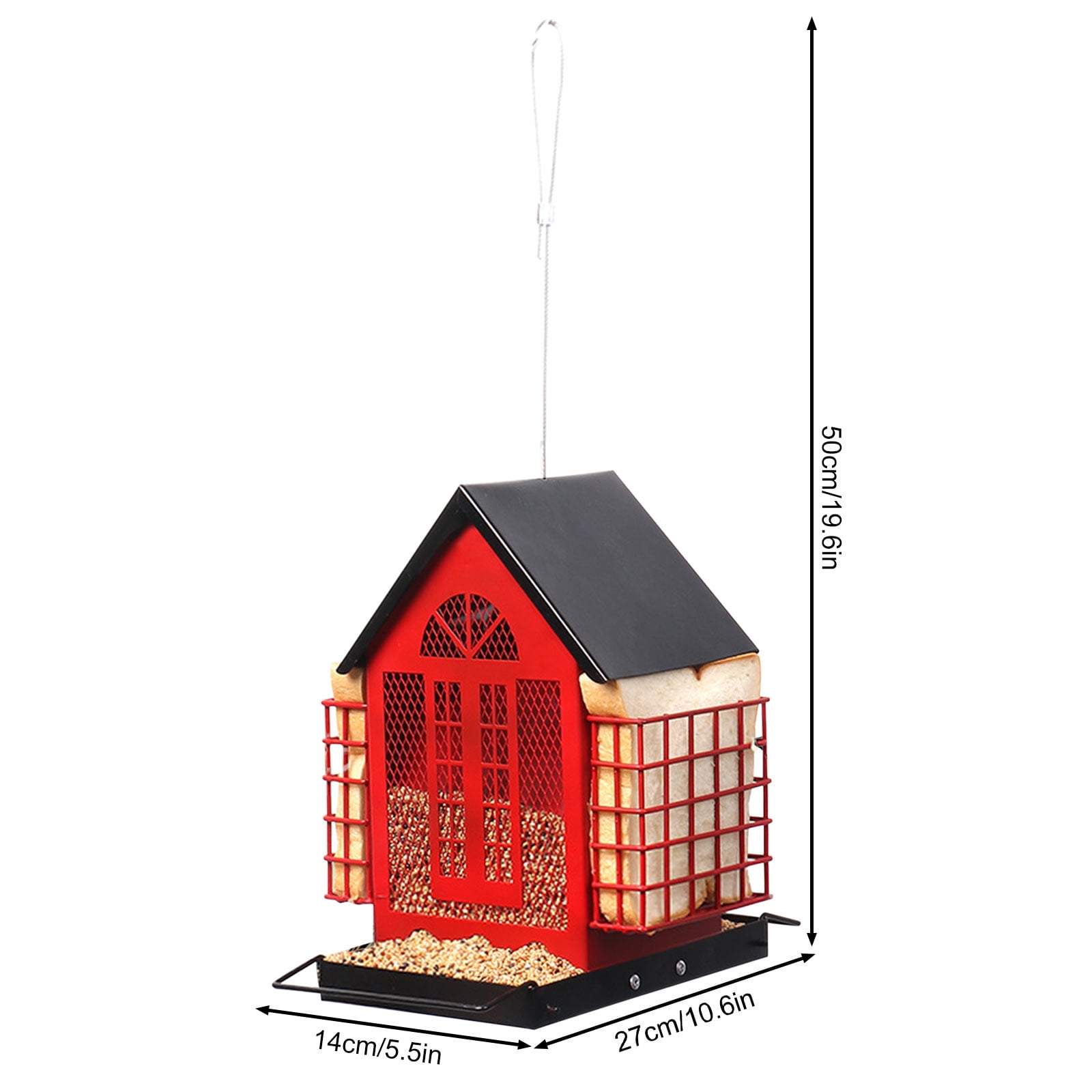 Bird Feeder,Wild Bird Feeders,Feeder Suitable For Outdoor Hanging Metal Outdoor Feeder Decoration,Window Bird Feeders for Outdoors,Bird House Pole for Garden Yard Decoration