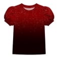 thumbnail image 2 of ATOGUTA Girls Tee Shirts Graphic Tees Short Sleeve Tshirts Crewneck Cute Summer Casual Basic Tops for Kids Teen Size 4T-15, Wine, 2 of 6