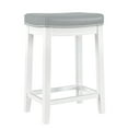 thumbnail image 4 of Linon Cessford 26.5" Backless Counter Stool, White/Light Gray Faux Leather, Includes 1 Stool, 4 of 11