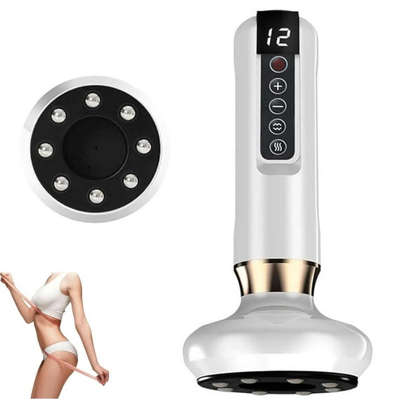 Glowfit Cellulite Massager - Milow Glow Fit Cellulite Massage with 12 Suction Modes, Rechargeable & Cordless Anti-Cellulite Massage Tool for Body Sculpting Abdomen, Waist, HIPS, Arms & Legs (White)