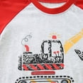 thumbnail image 3 of HILEELANG Toddler Boy Summer Short Sets Outfits Cotton CrewNeck Red Excavator Short Sleeve Playwear Sets 3T, 3 of 5