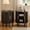 Dark Walnut, variant on Fluted Nightstands Set of 2: Mid Century Modern Side Table with Charging Station, Sliding Door & Adjustable Shelf, Round Wood End Table with Drawer for Small Space, Living Room, Bedroom