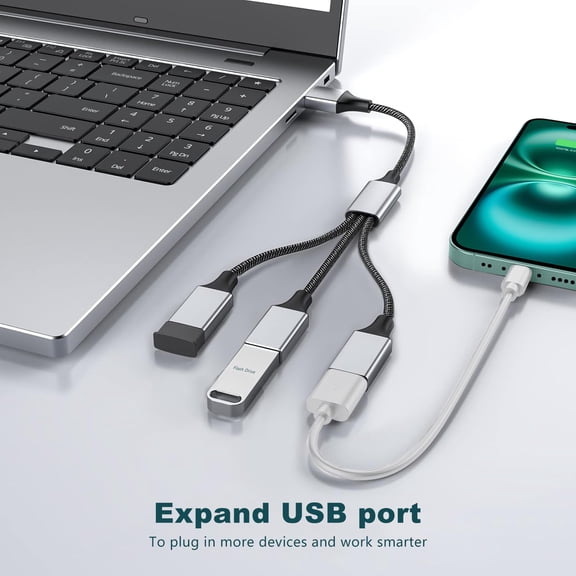 Usb Cable Splitting USB Splitter Y Cable, USB A 1 Male to 2 Female Cord Converter, Dual ...