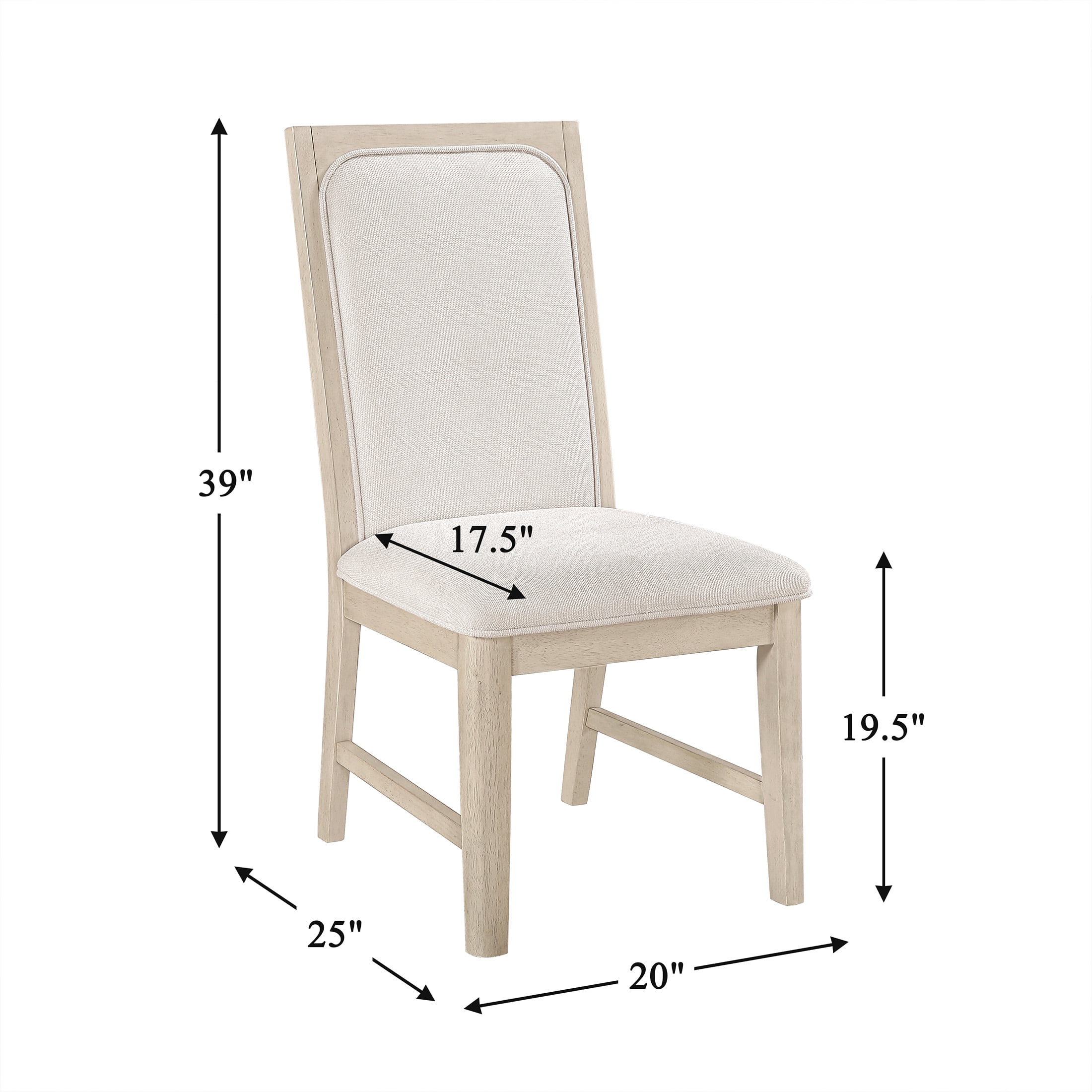 OakvillePark Linea Textured Fabric Side Chair, Beige