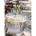 thumbnail image 5 of Outdoor Tablecloth with Umbrella Hole for Patio/Picnic/Party/Camping, Grey Beach Coastal Waterproof Table Cloth Round Cover Washable, Summer Nautical Seaside Ocean Ombre (Dia 54"), 5 of 8