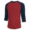 thumbnail image 2 of J. METHOD Men's 3/4 Sleeve Baseball Crewneck Tshirt Top Raglan Jersey T Shirt NEMT06 RED/NVY L, 2 of 3