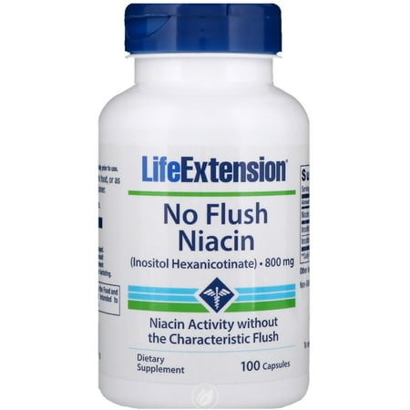 (2 Pack) Life Extension - No Flush Niacin, 800 mg, 100 Capsules