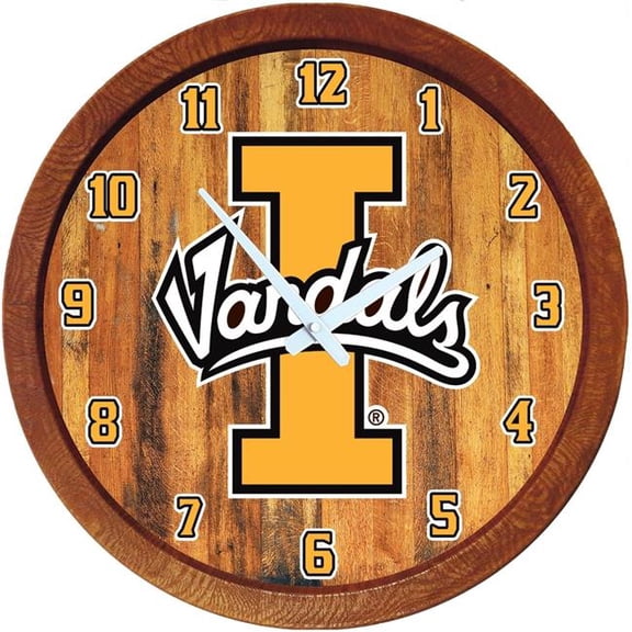 Grimm Industries ID-560-01 20 in. Barrel Team Wall Clock - ID Primary Logo, Gold & White